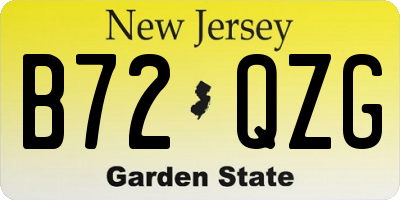NJ license plate B72QZG