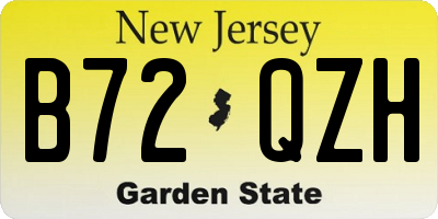 NJ license plate B72QZH