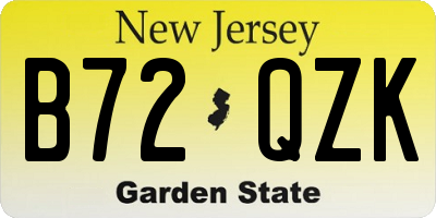 NJ license plate B72QZK