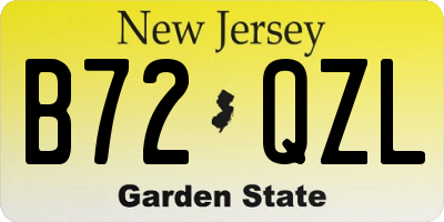 NJ license plate B72QZL