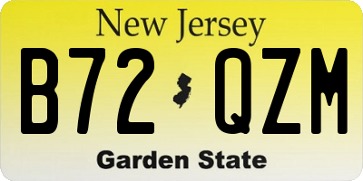 NJ license plate B72QZM