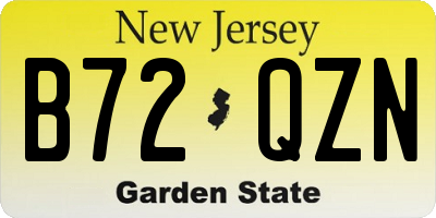NJ license plate B72QZN