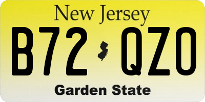 NJ license plate B72QZO