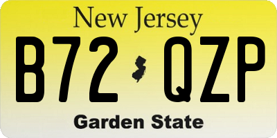 NJ license plate B72QZP