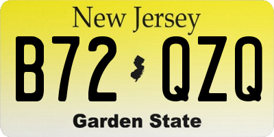 NJ license plate B72QZQ