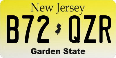 NJ license plate B72QZR