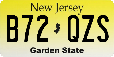 NJ license plate B72QZS