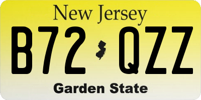 NJ license plate B72QZZ