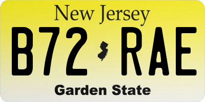 NJ license plate B72RAE