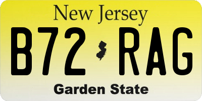 NJ license plate B72RAG
