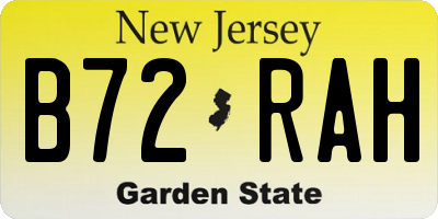NJ license plate B72RAH