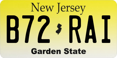 NJ license plate B72RAI