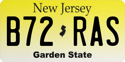NJ license plate B72RAS