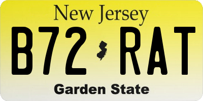 NJ license plate B72RAT