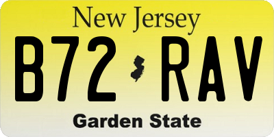 NJ license plate B72RAV