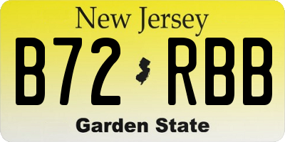 NJ license plate B72RBB