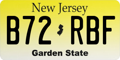 NJ license plate B72RBF