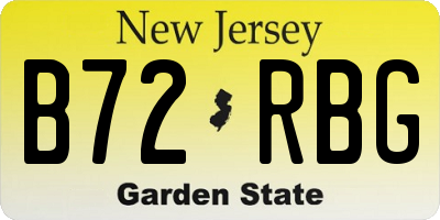 NJ license plate B72RBG