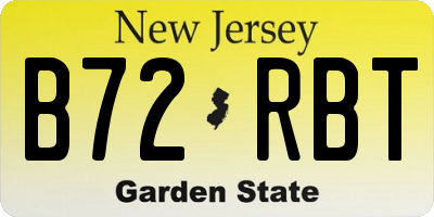 NJ license plate B72RBT