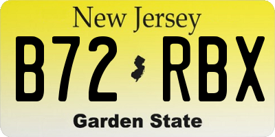 NJ license plate B72RBX