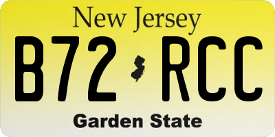 NJ license plate B72RCC