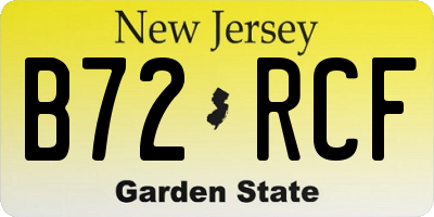 NJ license plate B72RCF