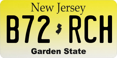 NJ license plate B72RCH
