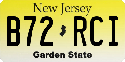 NJ license plate B72RCI