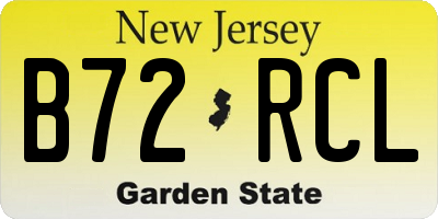 NJ license plate B72RCL