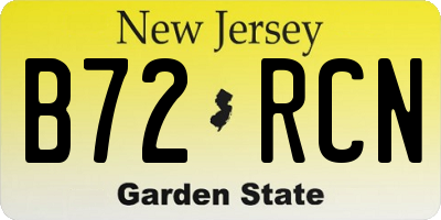 NJ license plate B72RCN
