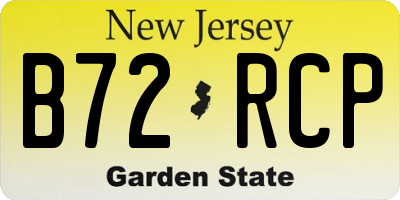 NJ license plate B72RCP
