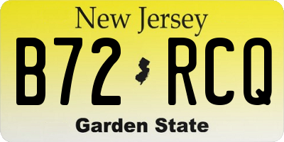 NJ license plate B72RCQ