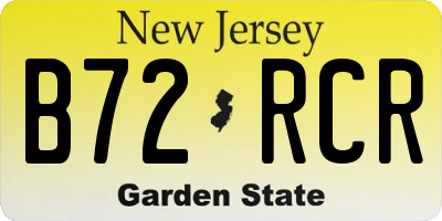 NJ license plate B72RCR