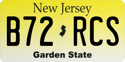 NJ license plate B72RCS