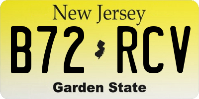 NJ license plate B72RCV