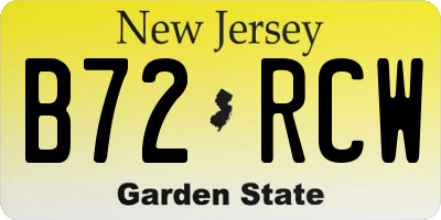 NJ license plate B72RCW