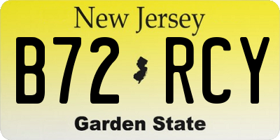 NJ license plate B72RCY