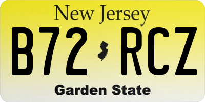 NJ license plate B72RCZ
