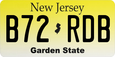 NJ license plate B72RDB