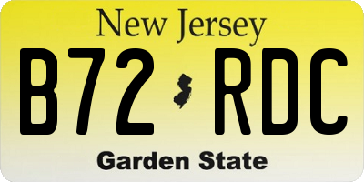 NJ license plate B72RDC