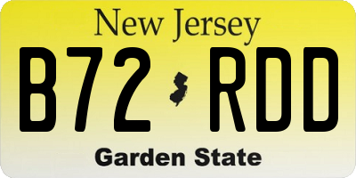 NJ license plate B72RDD