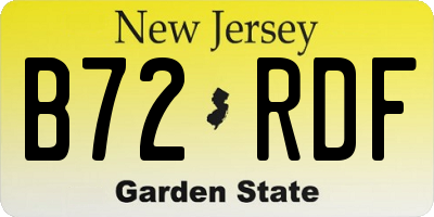 NJ license plate B72RDF