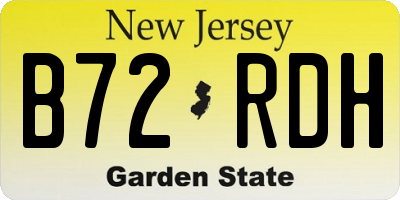 NJ license plate B72RDH