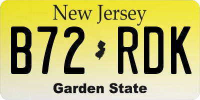 NJ license plate B72RDK