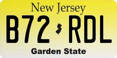 NJ license plate B72RDL