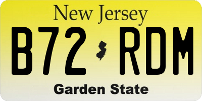 NJ license plate B72RDM