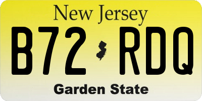 NJ license plate B72RDQ
