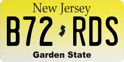 NJ license plate B72RDS