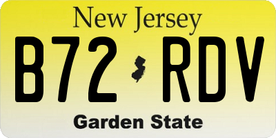 NJ license plate B72RDV