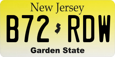 NJ license plate B72RDW